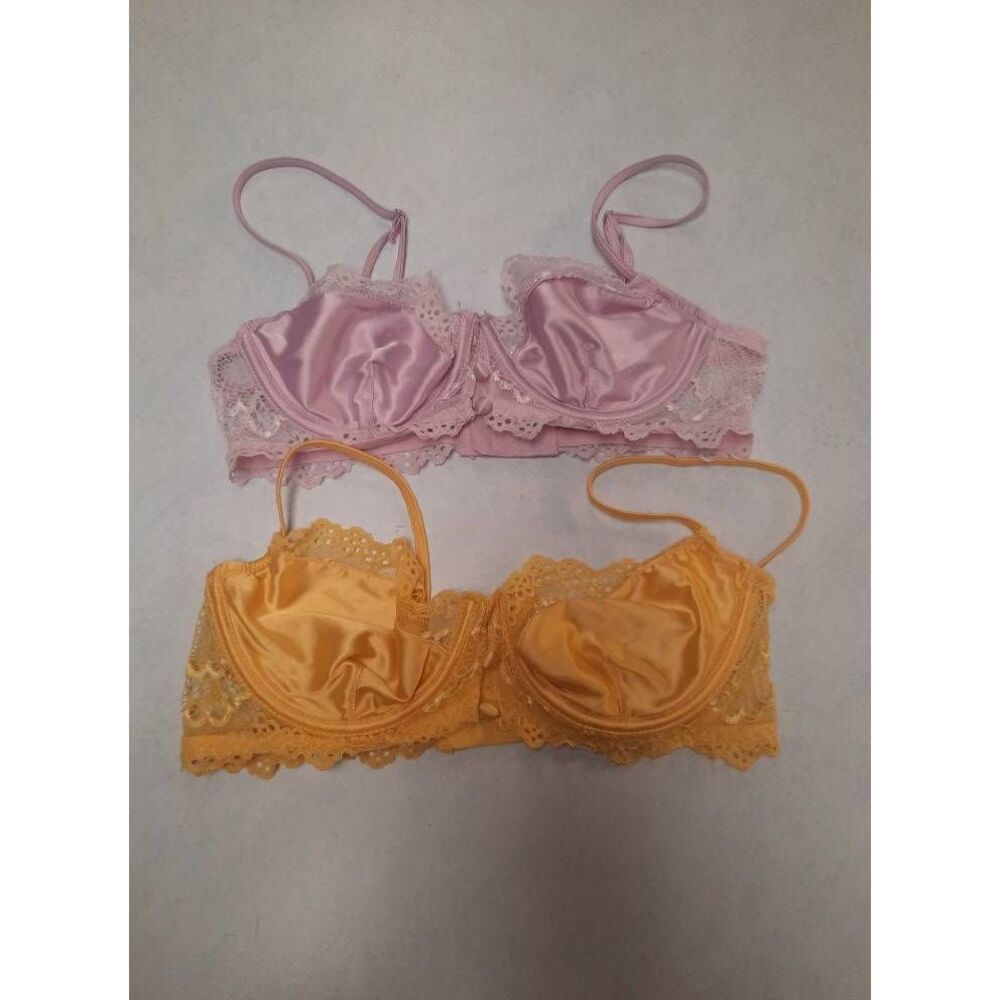 2 Out From Under Anthropologie size 34B Satin & Lace Bra